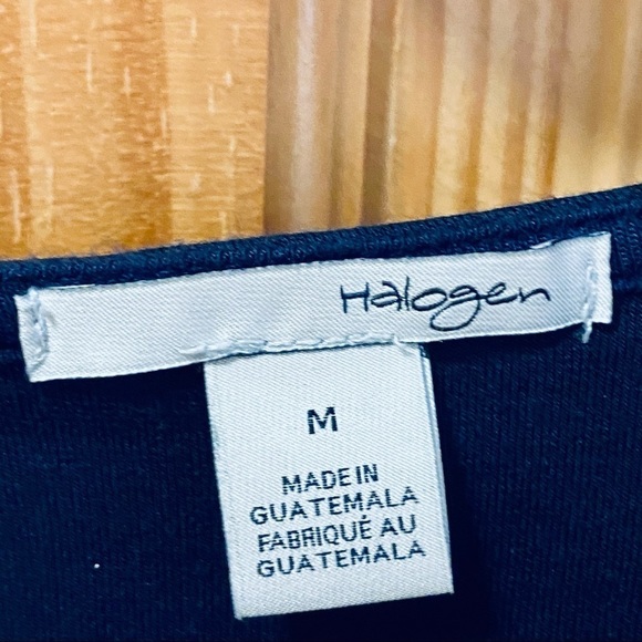 Halogen navy blue ruffle sleeve scoop neck top M - Picture 6 of 7